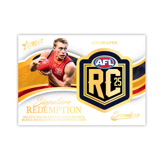 2025 AFL Seamless - Rookie Badge Signature  – GOLD - Redemptions